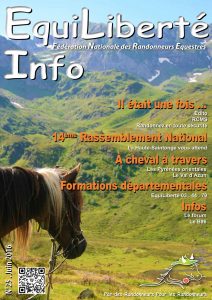 EquiLiberté Info numéro 25, une image d'un cheval dans un cirque de montagne